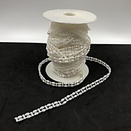 Лента для декора Жемчуг белый 9мм 1м, пластик (Китай)
