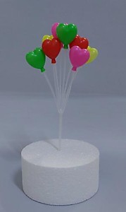 Топпер Сердечки цветные, пластик (Китай)