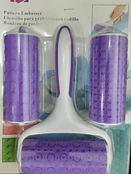 Валик для мастики 3насадки-оттиски, силикон/пластик (Китай)