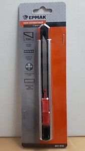 Нож выдвижное лезвие Ермак 9мм, углер.сталь (Китай) 